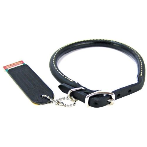 Circle T Pet Leather Round Collar  Black