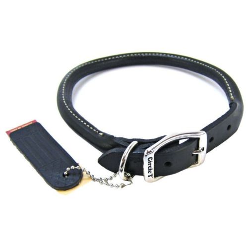 Circle T Pet Leather Round Collar  Black