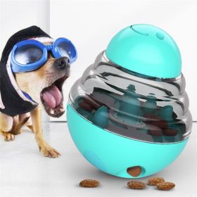 Interactive  Food Dispenser Training Ball Dog Toys (Color: Blue)